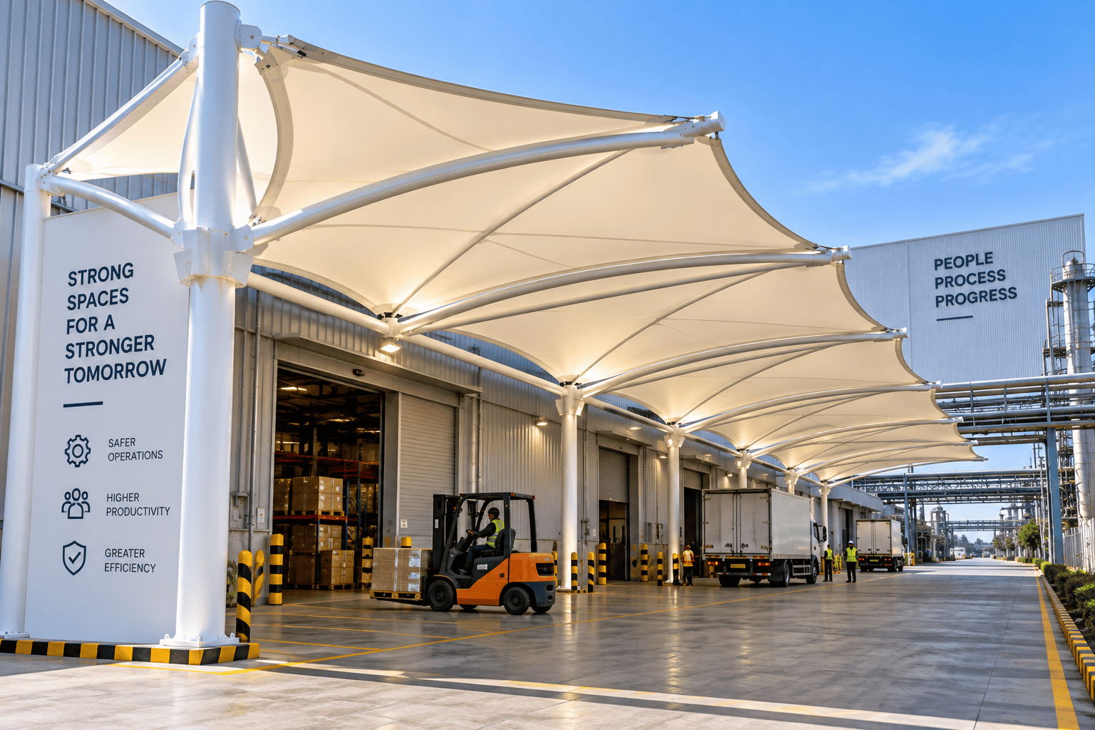 Industrial Plants tensile structure solution