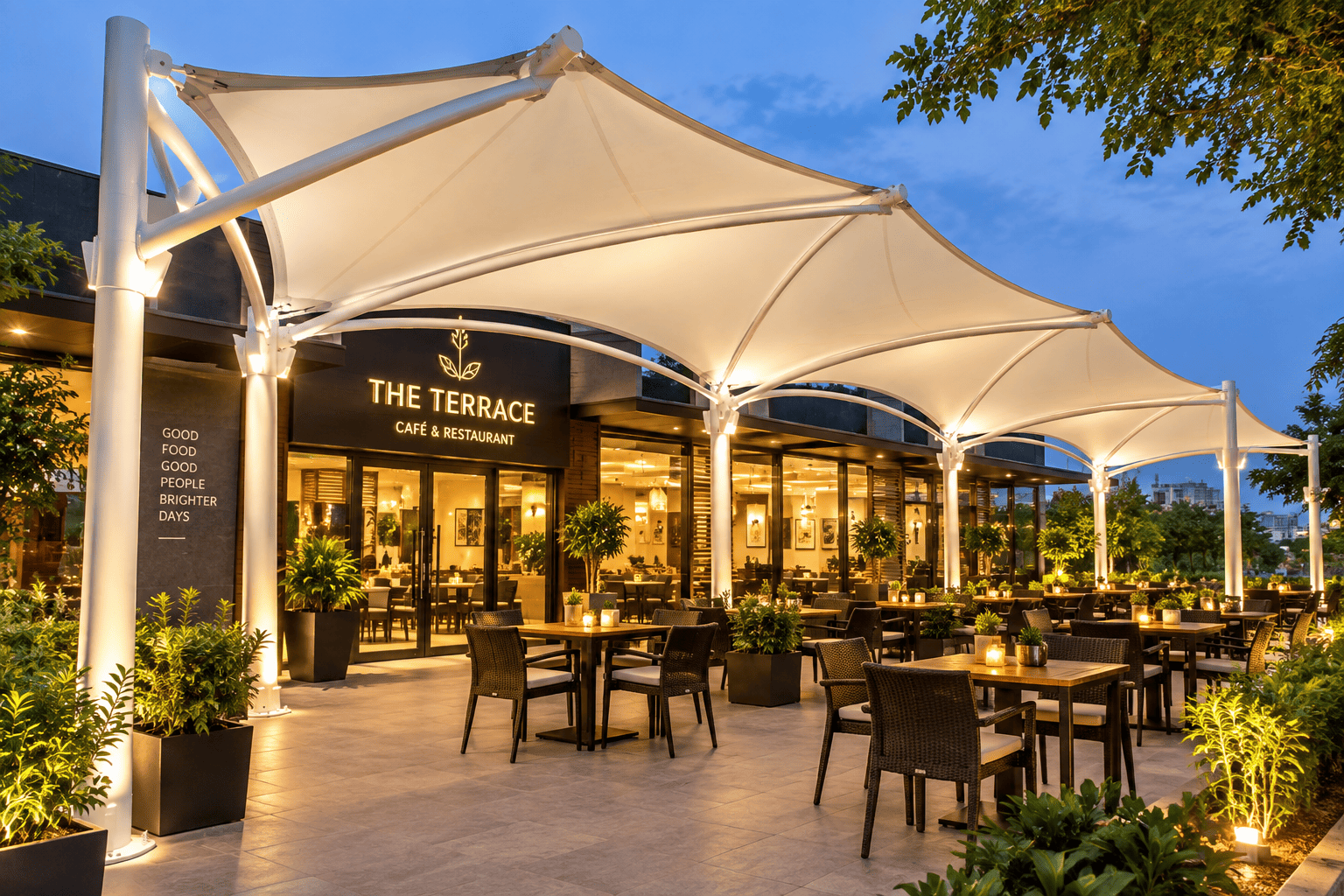 Restaurants & Cafés tensile structure solution