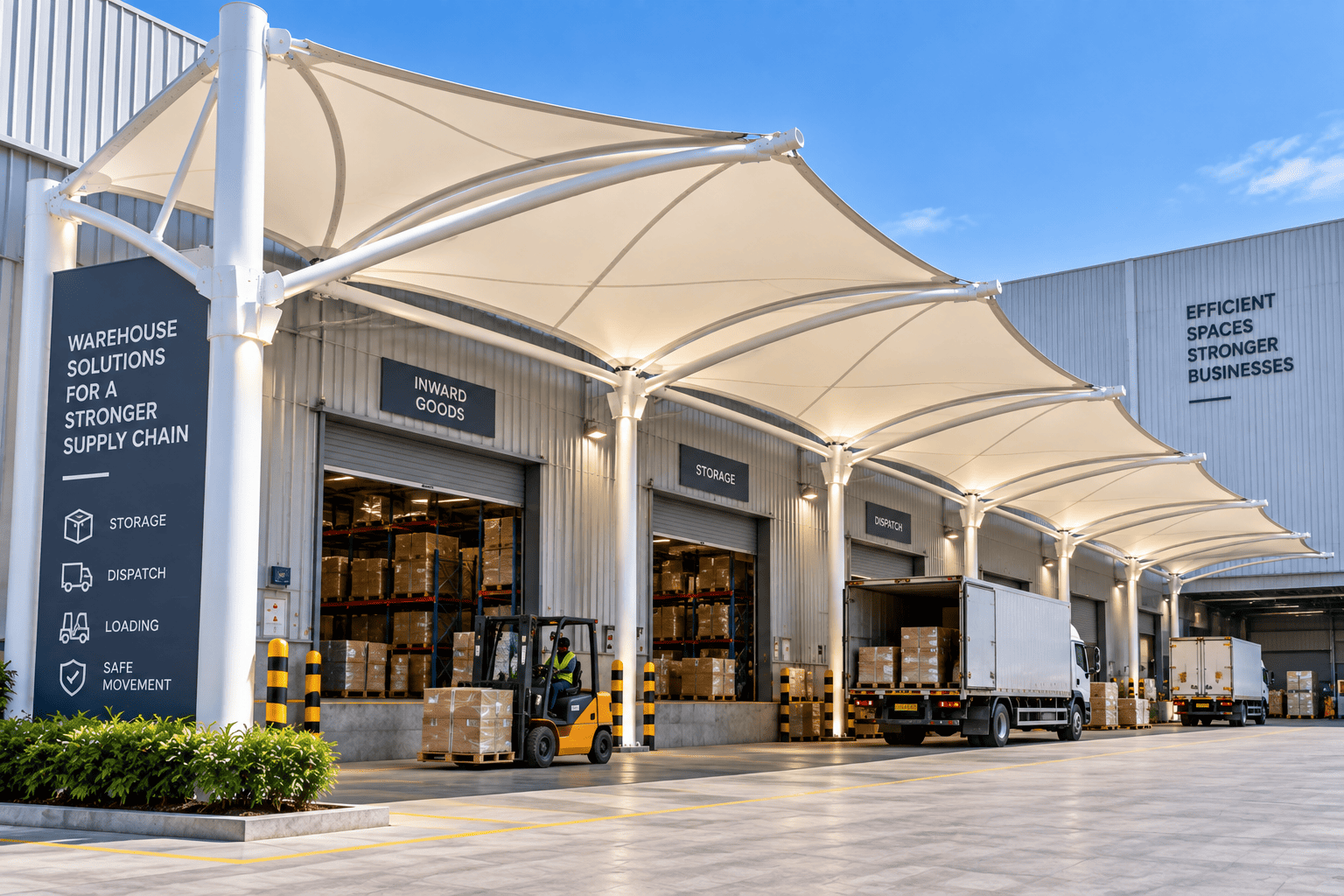 Warehouses tensile structure solution