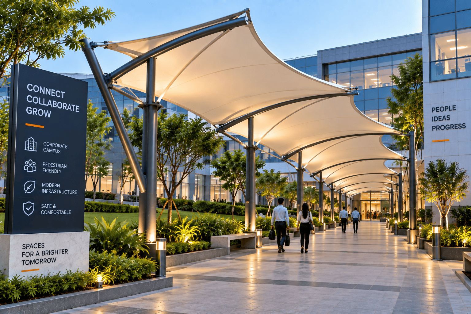 Corporate Walkway Pavilion tensile structure project