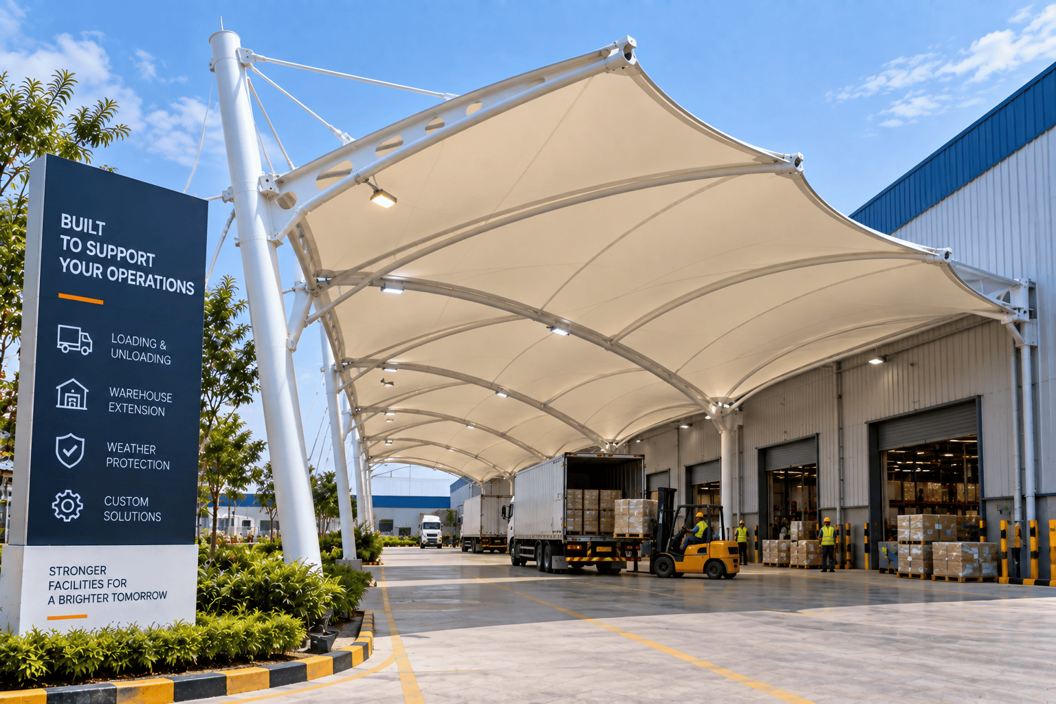 Industrial Loading Shelter tensile structure project