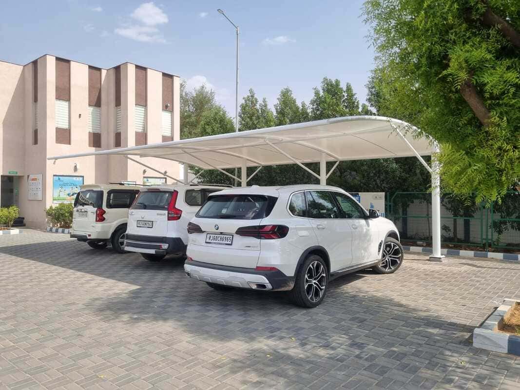 Society Car Parking Shade tensile structure in Jaipur, Rajasthan