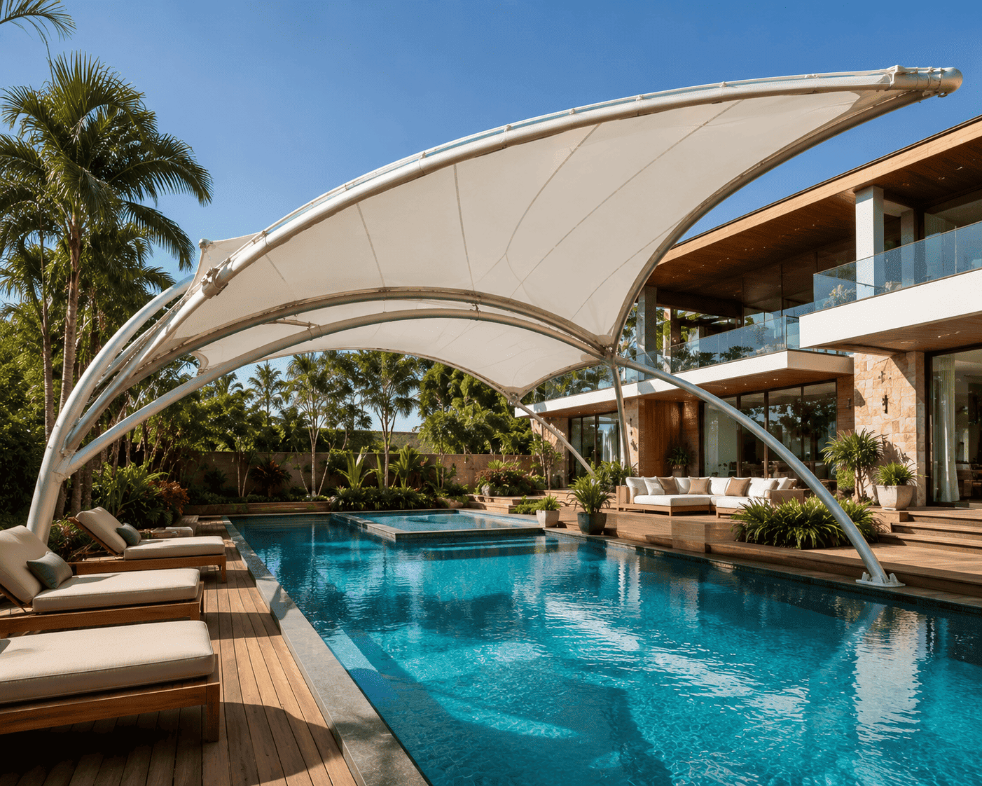 Swimming Pool Tensile Structure Design and Engineering