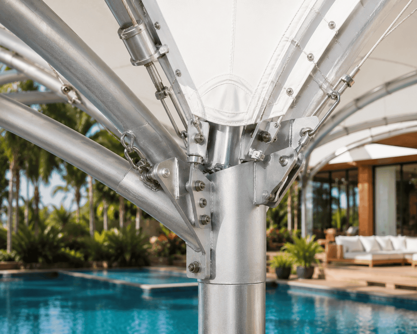 Commercial Roof Tensile Structure