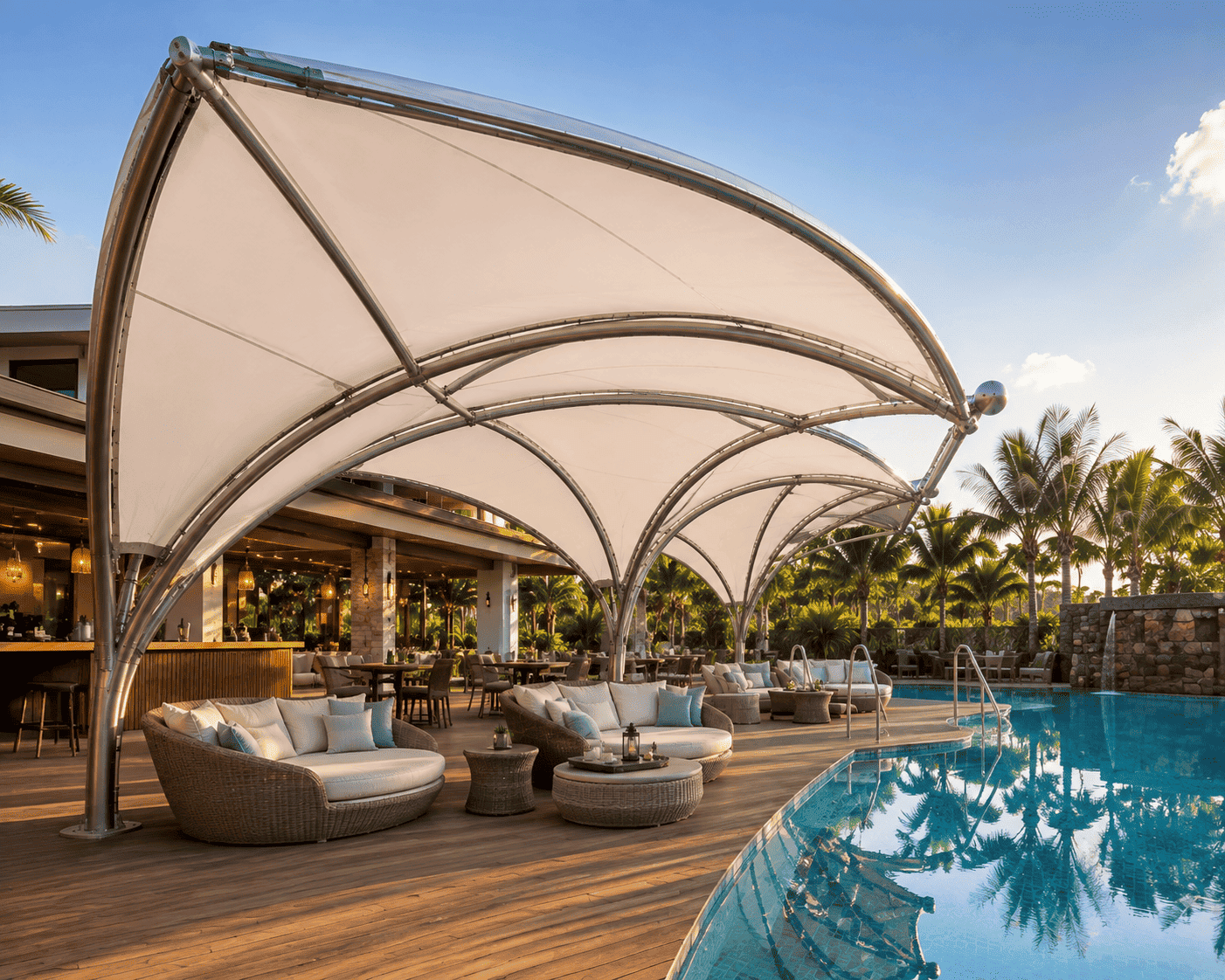 Terrace Tensile Roof Structure